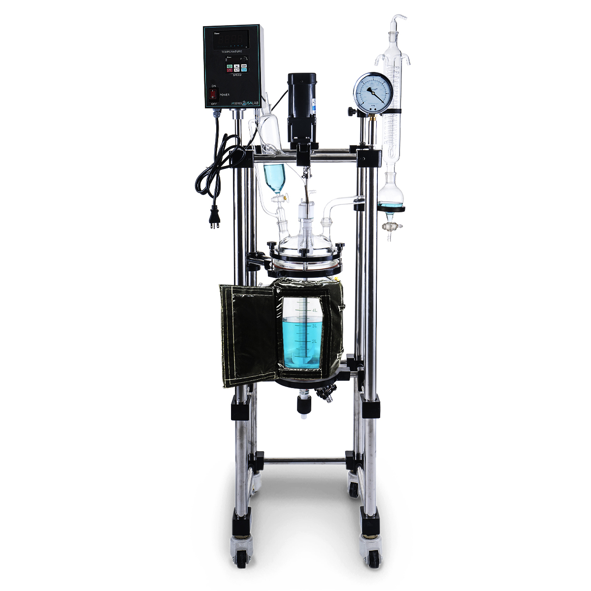 How large is the jacketed reaction vessel?