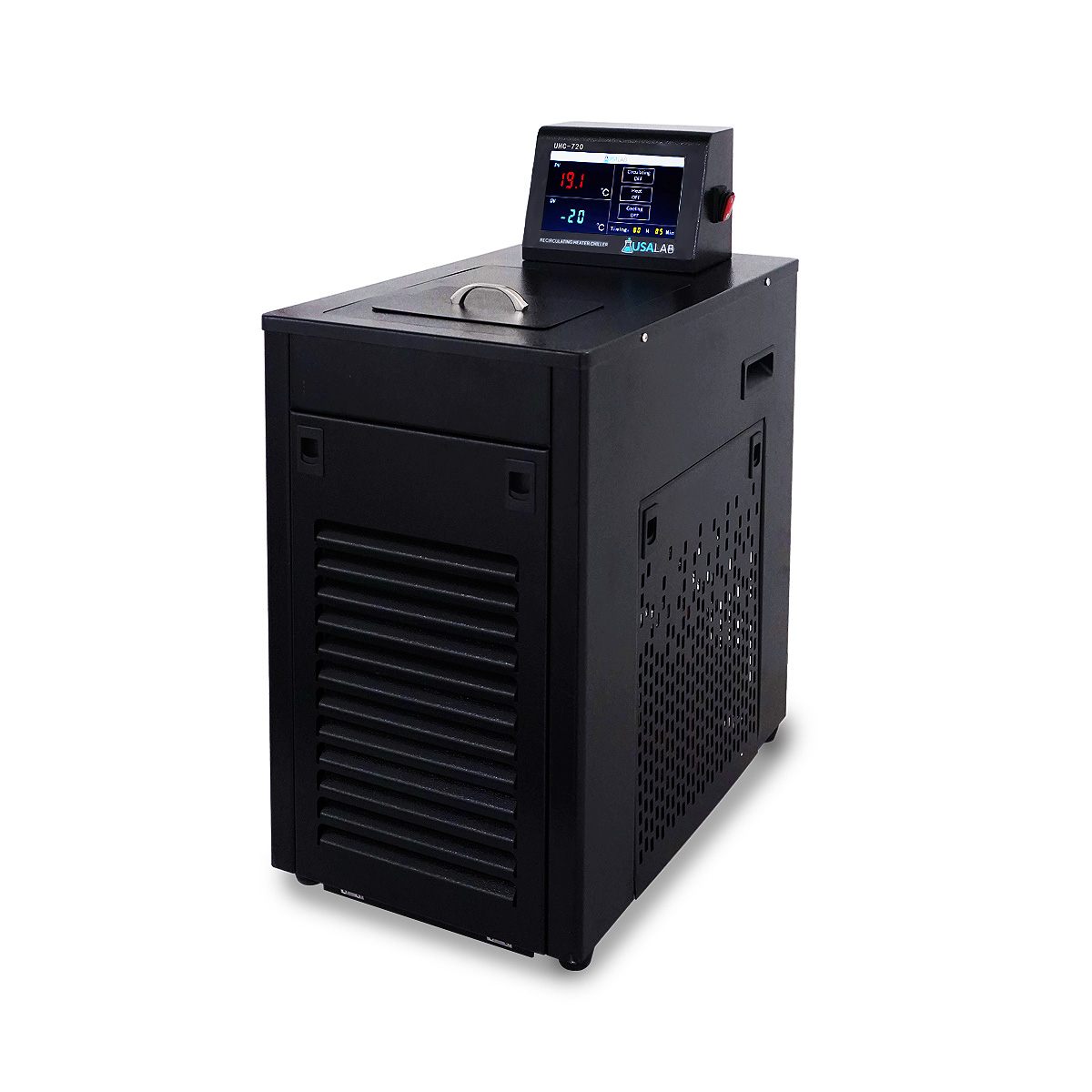 USA Lab -20°C to 180°C 7L Compact Recirculating Heater Chiller 220V UHC-720 Questions & Answers