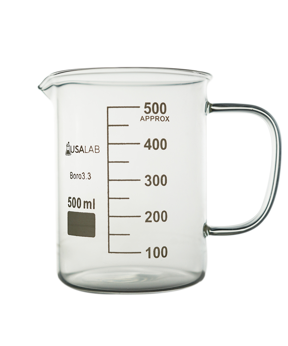 Does the USA Lab 500mL glass beaker mug come with a warranty?