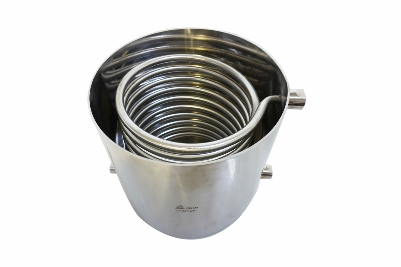 Hello USA LAB,I am interested in using the Stainless Steel 10" Condensing Coil Bucket- SS304 for our research lab. Beside the pictures on websit, Could you please share a couple of pictures of it taken from inside? I want to see the bottom of the coil. and how each of the ports connected to the wall. Thank you!