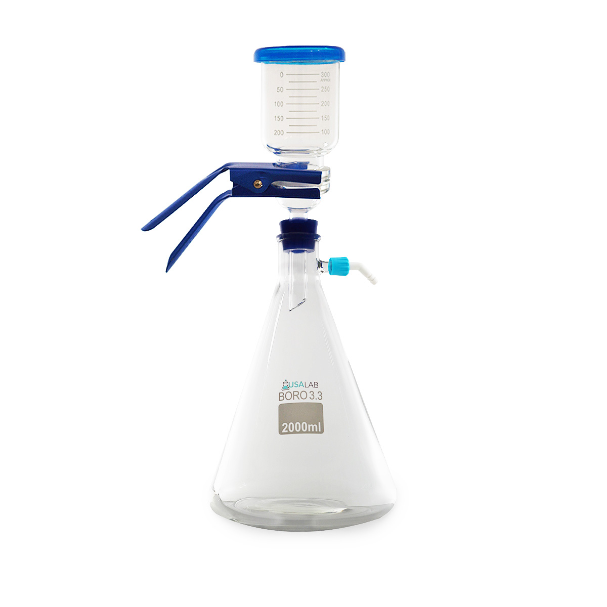 What diameter membrane filter fits on the fritted glass support?