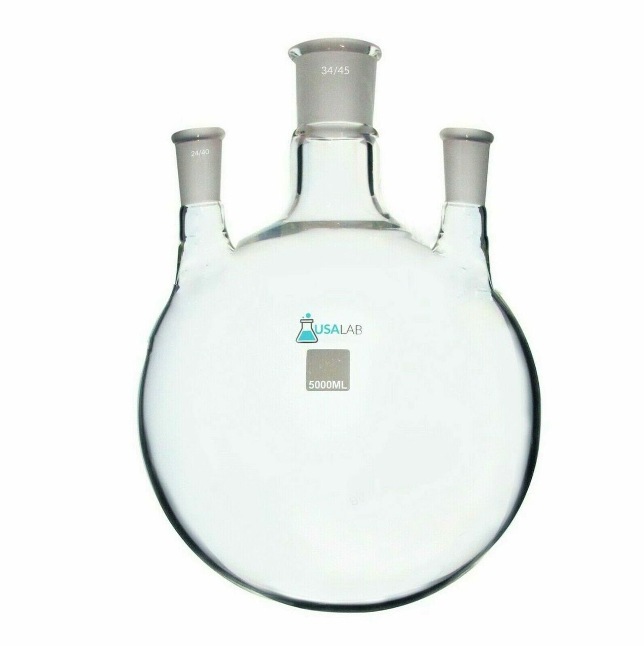 5L Round Bottom Receiving Flask - 3 neck 2 - 24/40 and 34/45 Center Questions & Answers