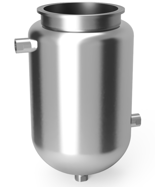 Does the bottom FNPT connection lead to the vessel itself while the side connections are for jacket heat exchange?